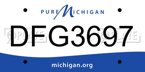 DFG3697 Michigan License Plate