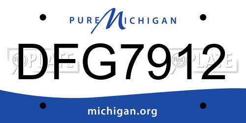 DFG7912 Michigan License Plate