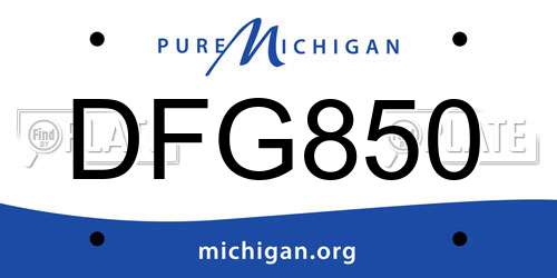 DFG850 Michigan License Plate
