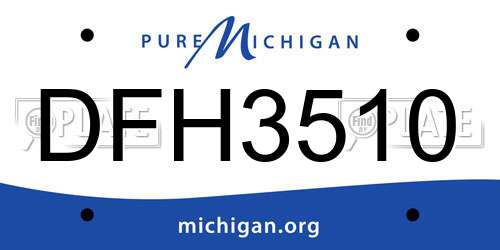DFH3510 Michigan License Plate
