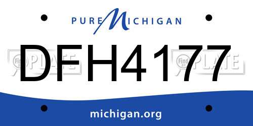 DFH4177 Michigan License Plate