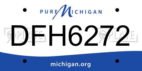DFH6272 Michigan License Plate