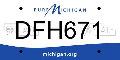 DFH671 Michigan License Plate