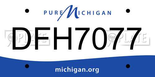 DFH7077 Michigan License Plate