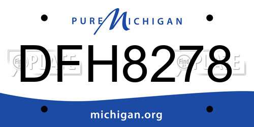 DFH8278 Michigan License Plate