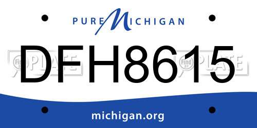 DFH8615 Michigan License Plate