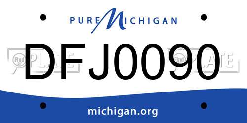DFJ0090 Michigan License Plate