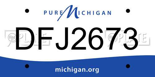 DFJ2673 Michigan License Plate