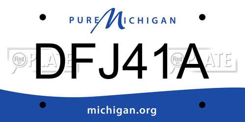 DFJ41A Michigan License Plate