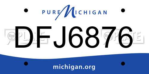 DFJ6876 Michigan License Plate