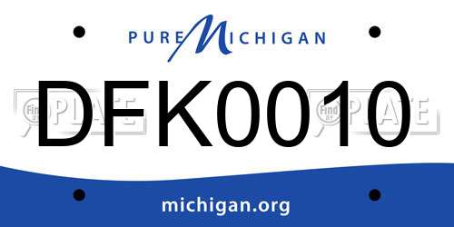 DFK0010 Michigan License Plate