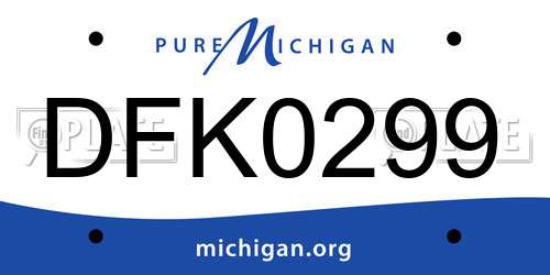 DFK0299 Michigan License Plate