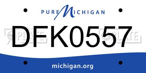 DFK0557 Michigan License Plate