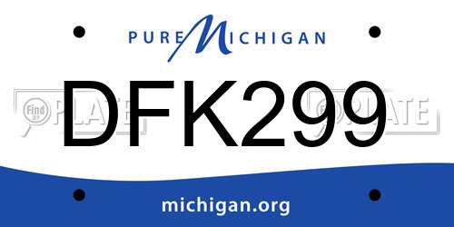 DFK299 Michigan License Plate