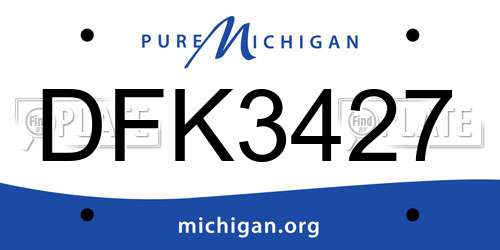 DFK3427 Michigan License Plate