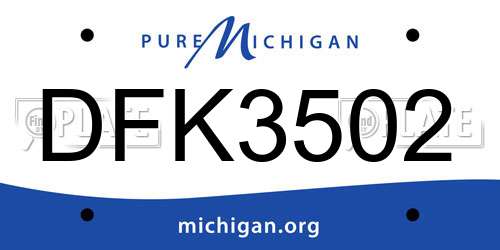 DFK3502 Michigan License Plate