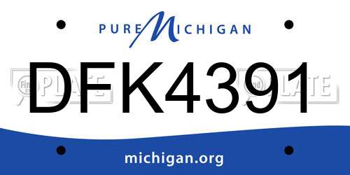 DFK4391 Michigan License Plate