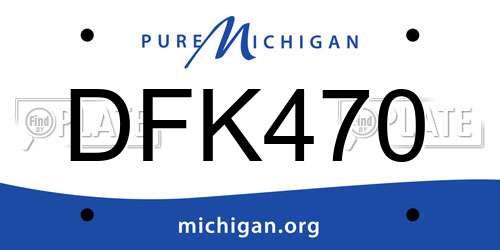 DFK470 Michigan License Plate