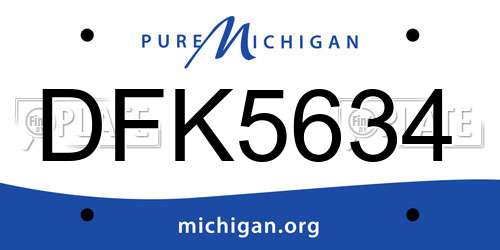 DFK5634 Michigan License Plate