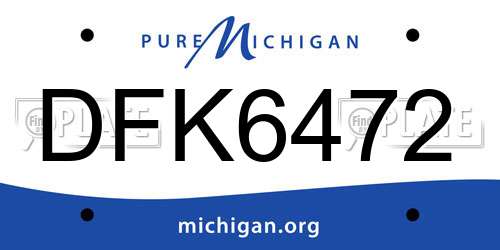 DFK6472 Michigan License Plate