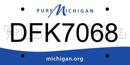 DFK7068 Michigan License Plate