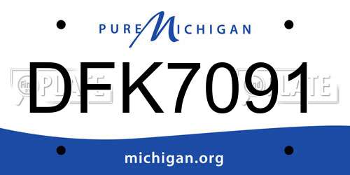 DFK7091 Michigan License Plate
