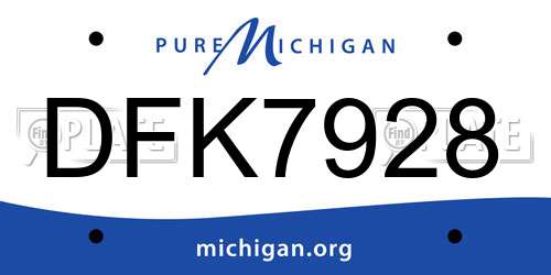 DFK7928 Michigan License Plate