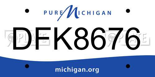 DFK8676 Michigan License Plate