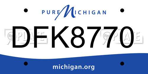 DFK8770 Michigan License Plate
