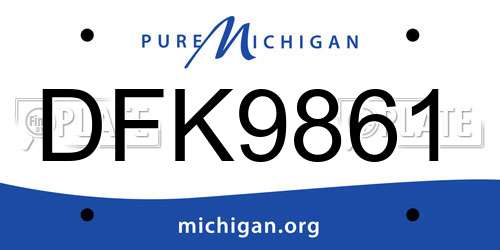 DFK9861 Michigan License Plate