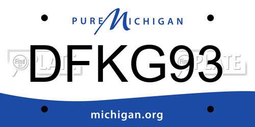 DFKG93 Michigan License Plate