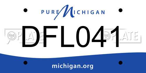 DFL041 Michigan License Plate