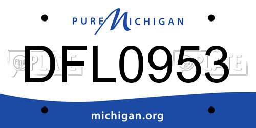 DFL0953 Michigan License Plate