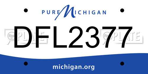 DFL2377 Michigan License Plate