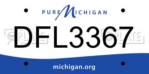 DFL3367 Michigan License Plate