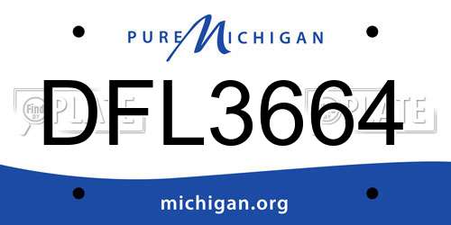 DFL3664 Michigan License Plate