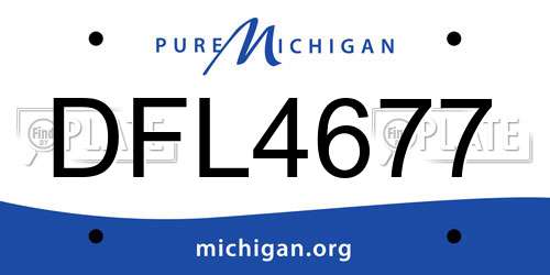 DFL4677 Michigan License Plate
