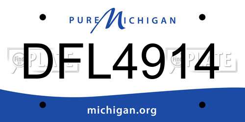 DFL4914 Michigan License Plate