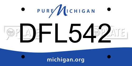 DFL542 Michigan License Plate