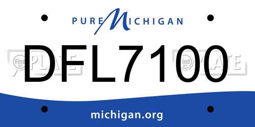 DFL7100 Michigan License Plate