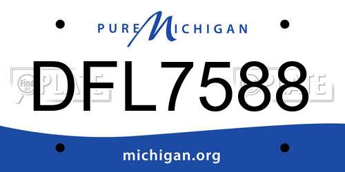 DFL7588 Michigan License Plate