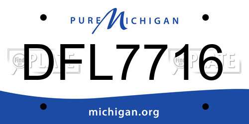 DFL7716 Michigan License Plate