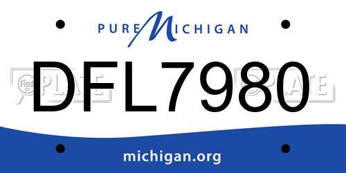 DFL7980 Michigan License Plate