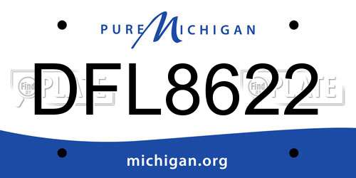 DFL8622 Michigan License Plate
