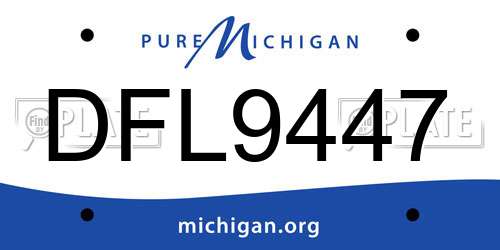 DFL9447 Michigan License Plate