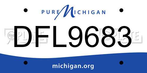 DFL9683 Michigan License Plate