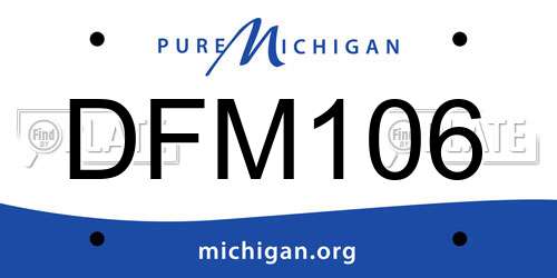 DFM106 Michigan License Plate