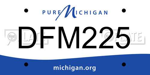 DFM225 Michigan License Plate