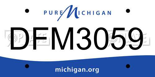 DFM3059 Michigan License Plate