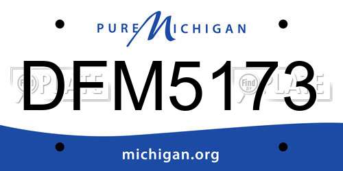 DFM5173 Michigan License Plate